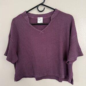 Aerie Plum Waffle Knit Crop Top